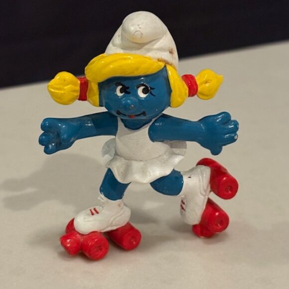 *Rare Vintage Schleich Smurf Mushroom Cottage House & Figurines - Picture 9 of 10